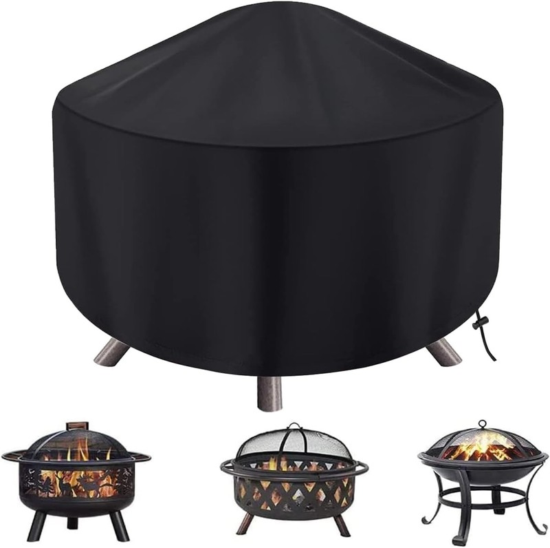 Round Fire Pit Cover for 22-34 Inch Firepit, Heavy Duty Outdoor Patio Firepla... gallery