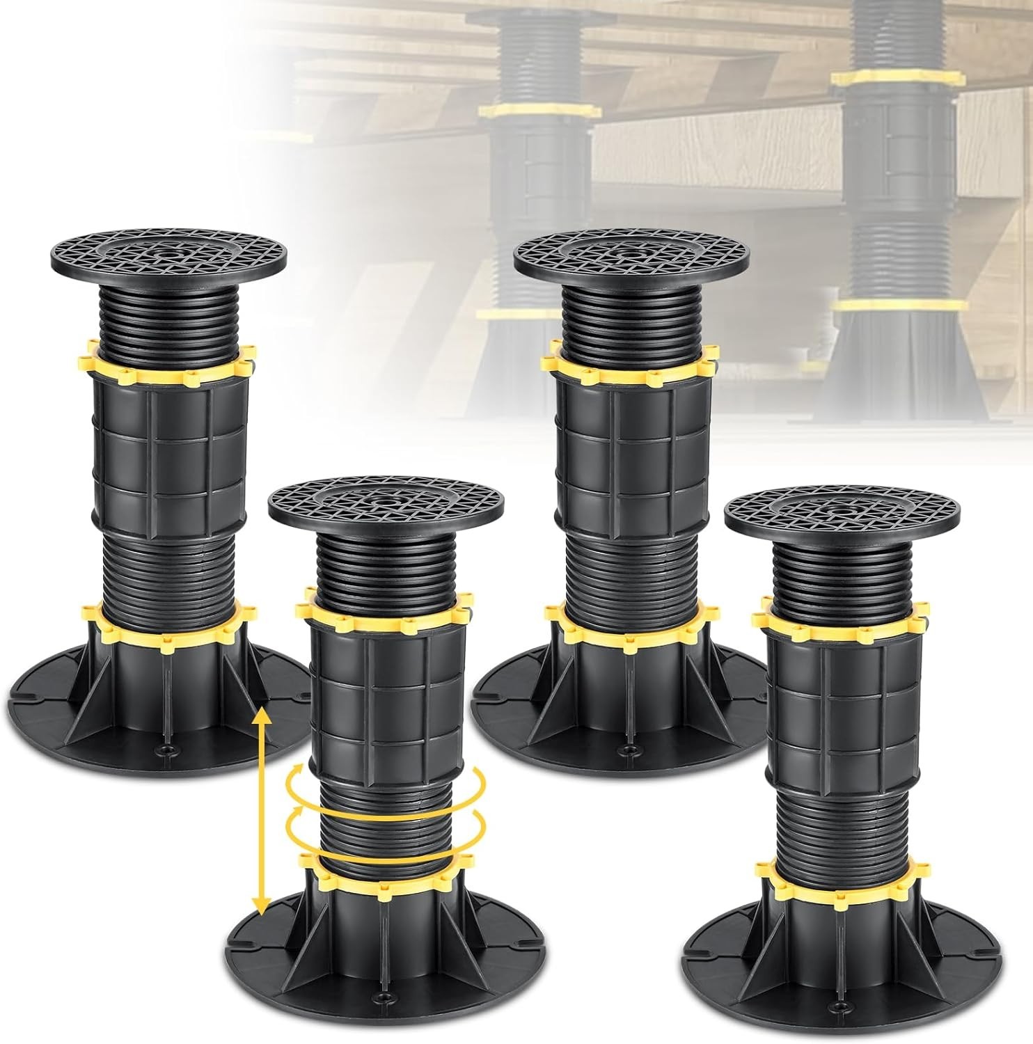 4 Pcs Adjustable Height Bed Support Legs 8.5-14.17 inch gallery
