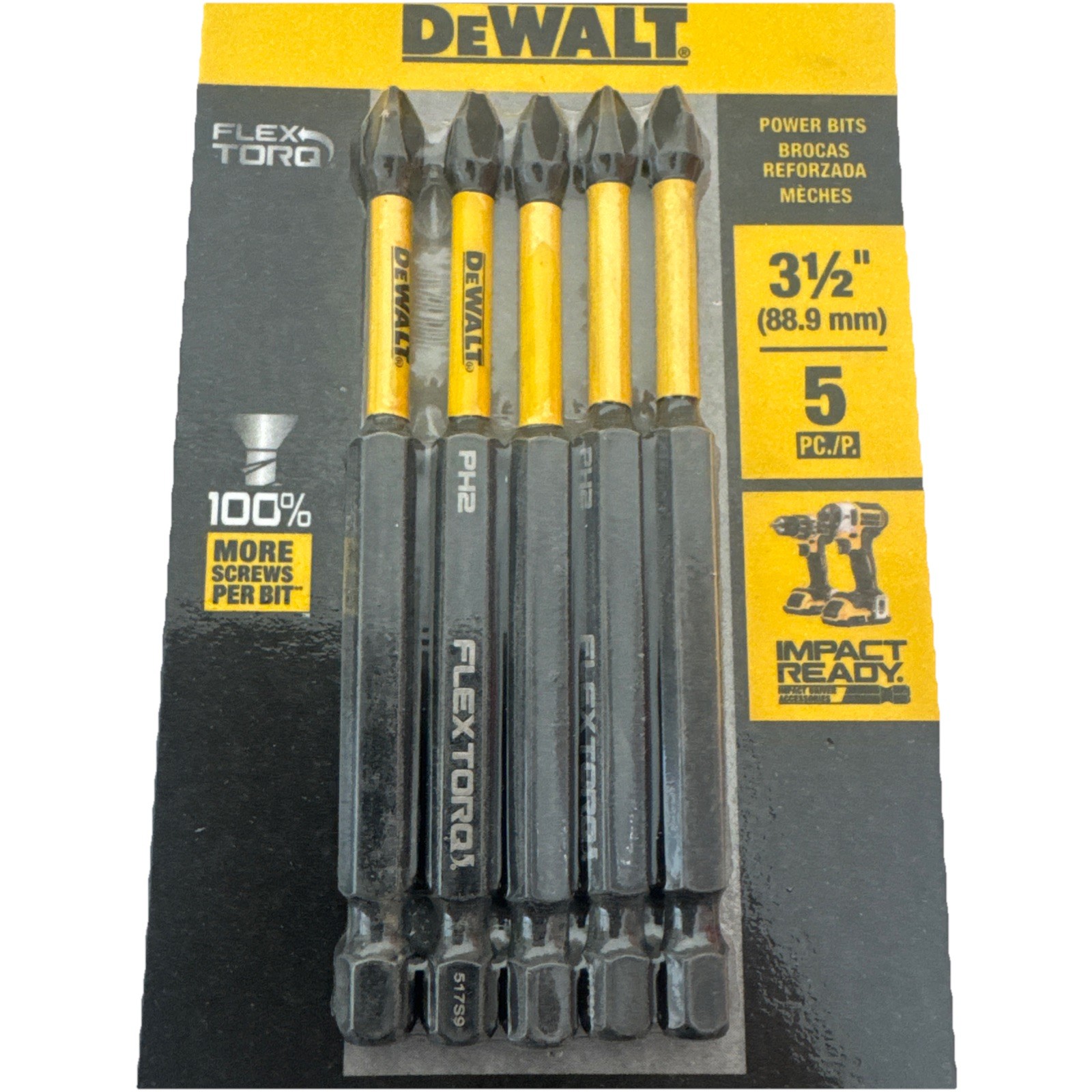 New DEWALT Impact Screwdriver Bits 2,Phillips, 3-1/2 in L Set of 5 DWAF3PH2IR5 . gallery