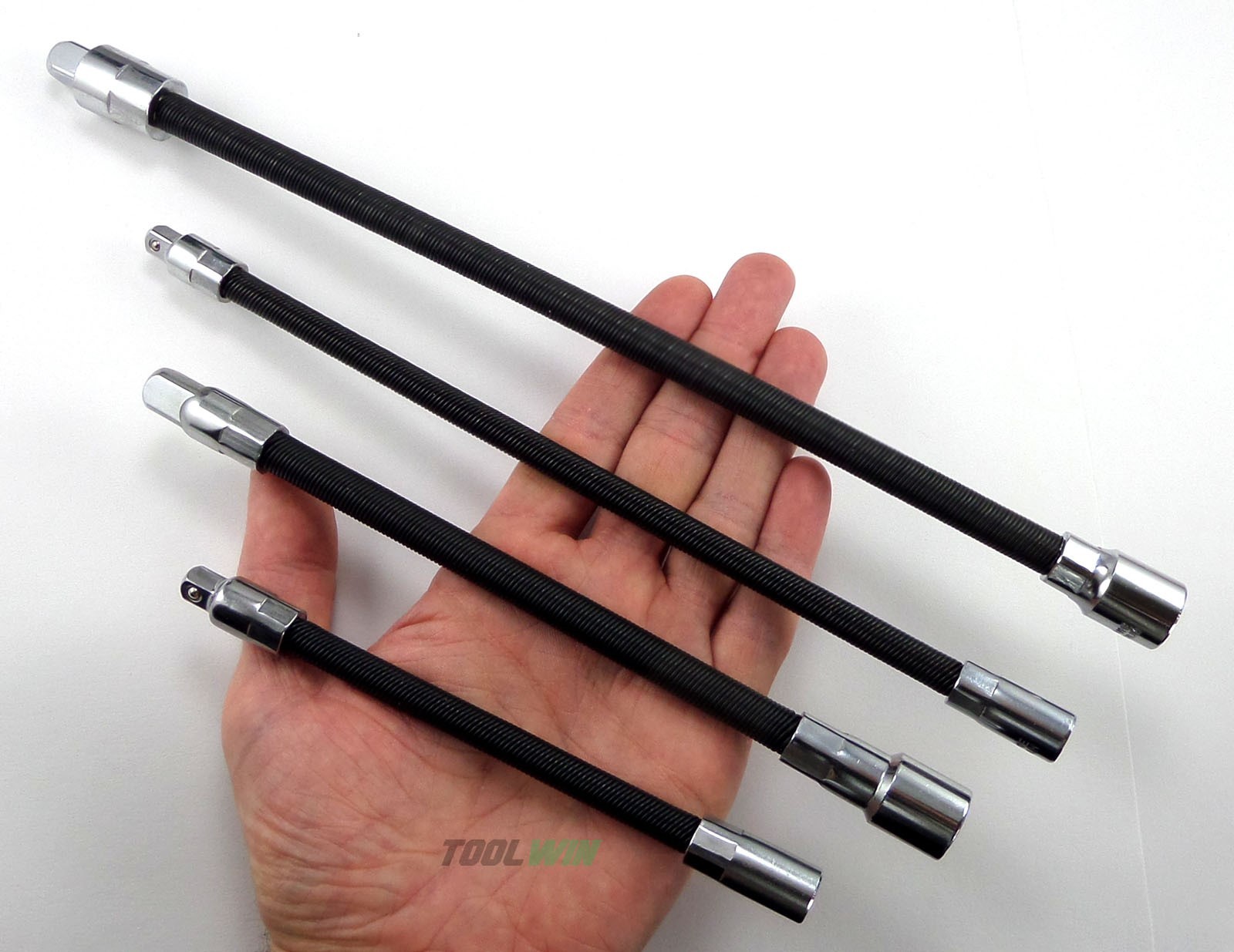 4pc 1/4" & 3/8" DR Flexible Socket Extension Bar Set 6" 8" 10" 12" Ratchet Flex gallery