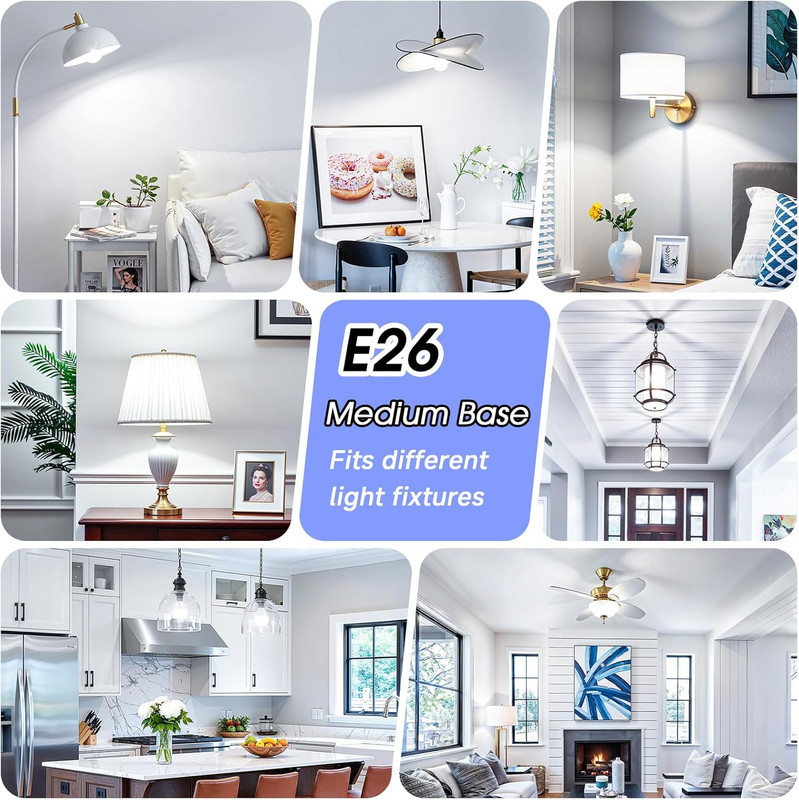 A19 LED Light Bulb, 60 Watt Equivalent LED Bulbs, 5000K Daylight White, 850LM, E gallery