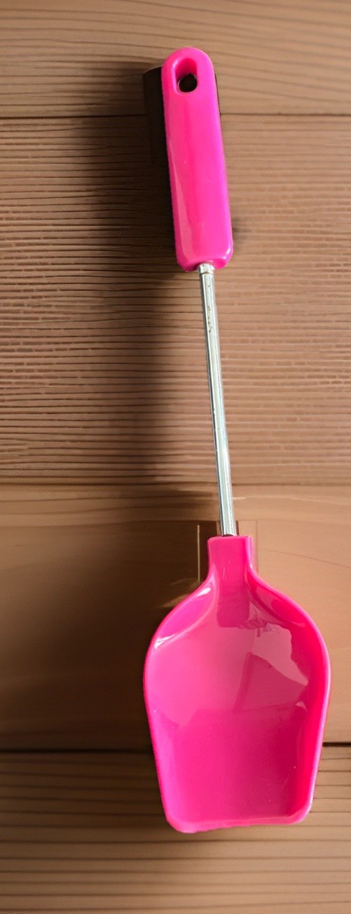 Pink Nylon 12 Inch Cooking Or Serving Spoon with Keyhole Handle Dishwasher Safe gallery