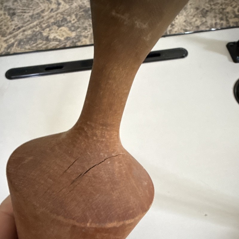 Handmade Wood Pestle, Medium Brown Solid/Plain, 11 in Tall, 6 in Diameter gallery