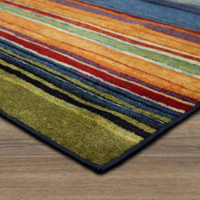 Rainbow Multi 2 Ft. X 3 Ft. Machine Washable Striped Area Rug gallery