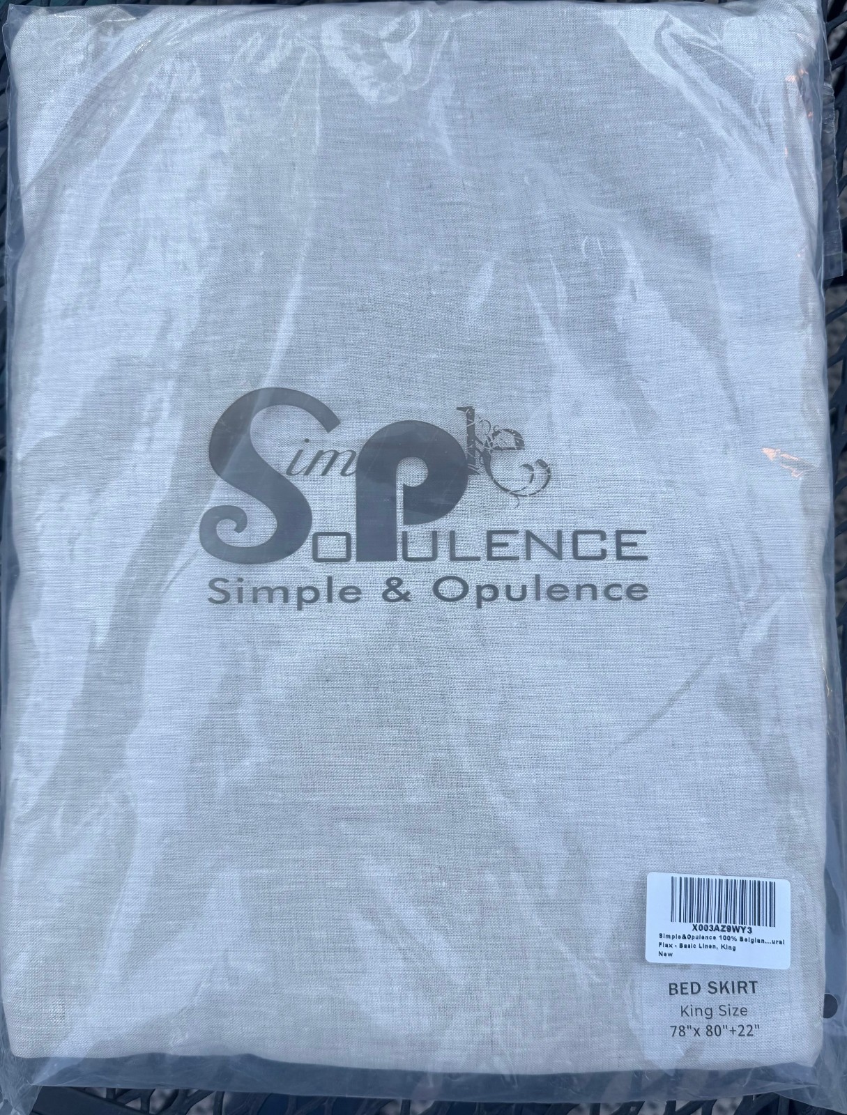 Simple&Opulence King Size Belgian Linen Bed Skirt in the color "Basic Linen" gallery