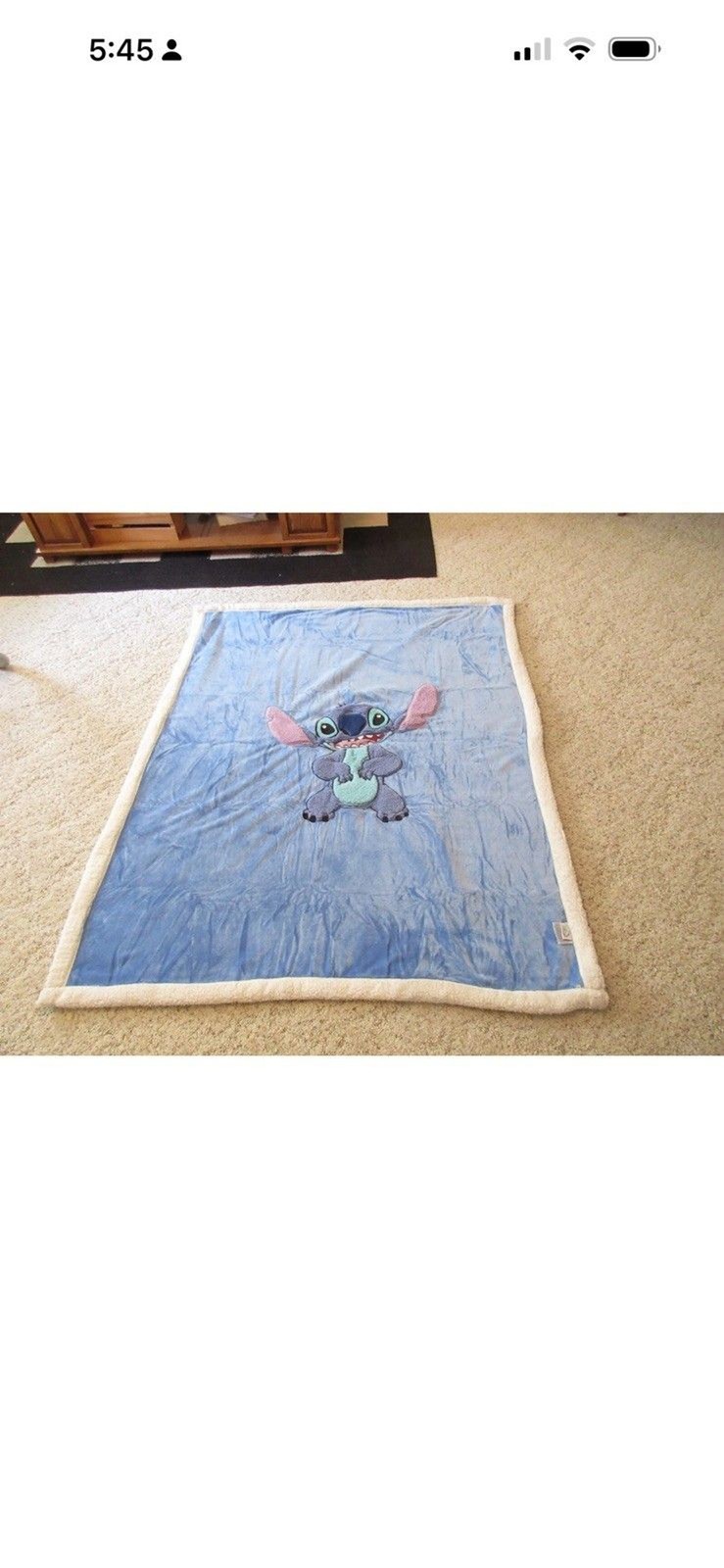 COSUSKET Stitch Blanket 3D Cartoon Embroidery Blue Soft Fleece Child & Adults gallery