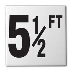 Ceramic Swimming Pool Waterline Depth Marker “5 1/2 FT” Smooth Finish, 4″ Font