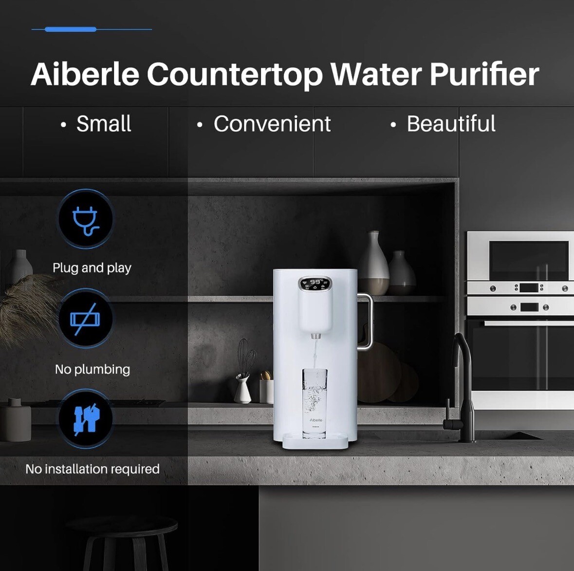 AIBERLE Countertop Ultra-Filtration Cold/Hot Water Filter 4-Stage No Install gallery