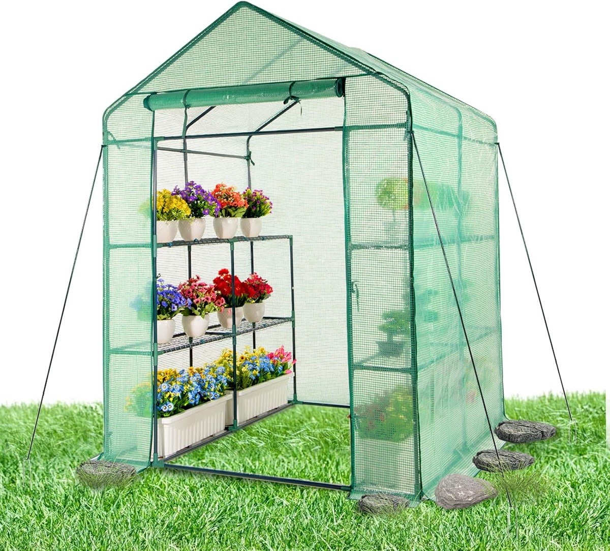 Mini WalkIn Greenhouse with Durable Cover and Sturdy Frame 77in x 56in x 56in gallery