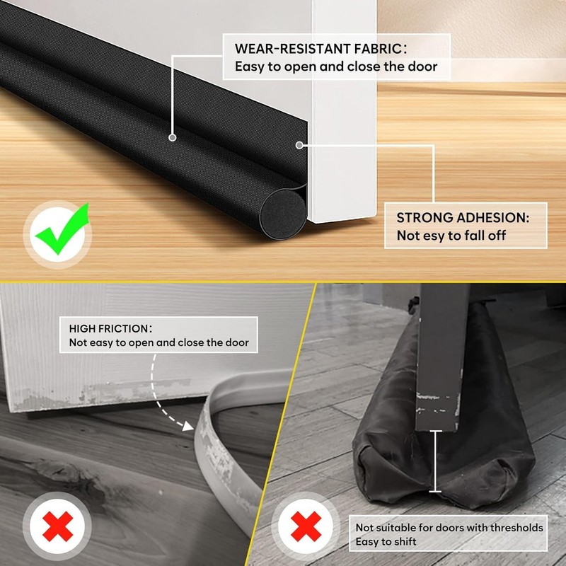Single-Sided 36 Inch Door Draft Stopper - Easy Installation & Cold Air Blocker gallery