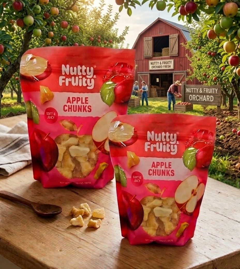 2 Packs Nutty Fruity Apple Chunks NET WT 40 OZ Juicy & Soft gallery