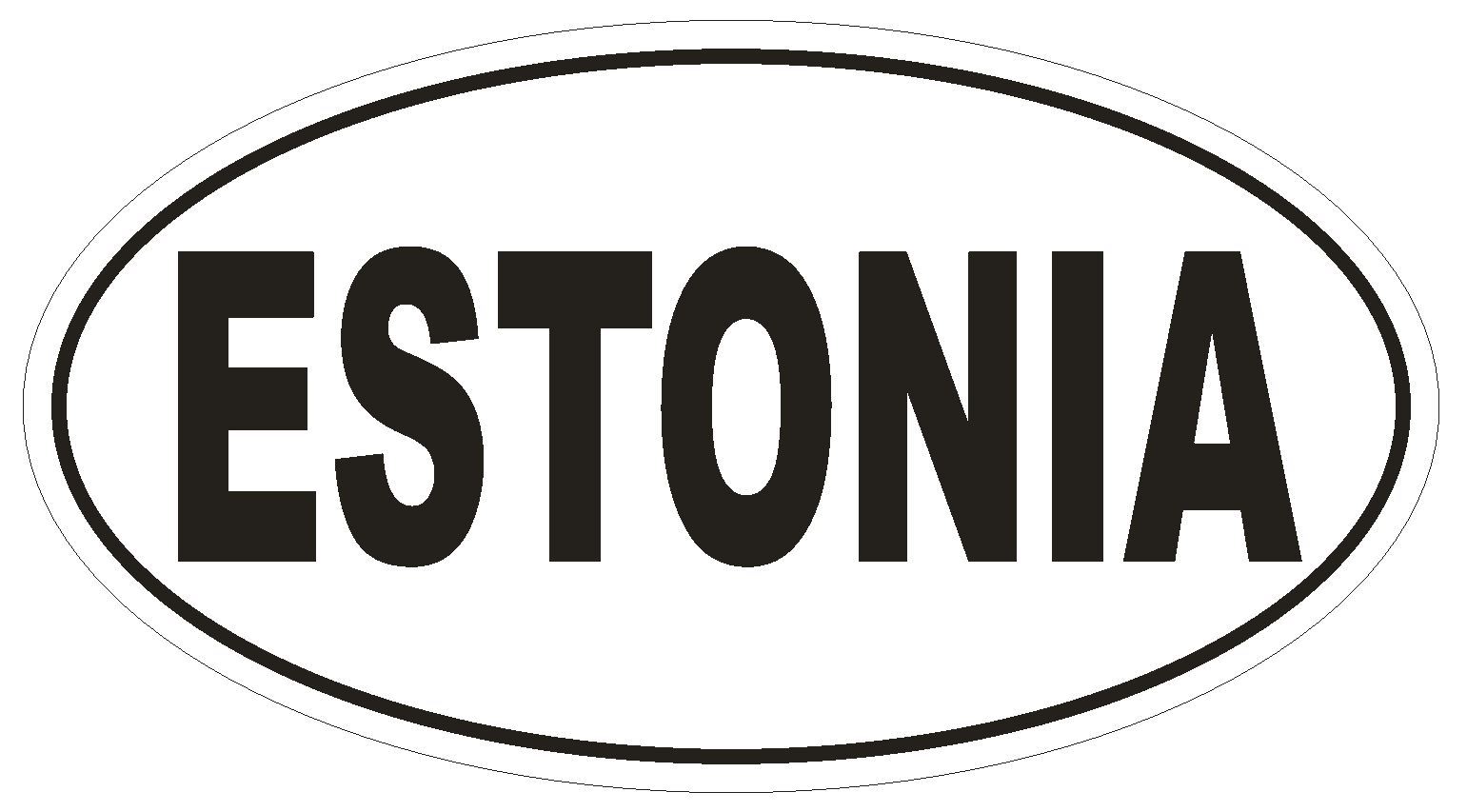 Estonia Oval Bumper Sticker or Helmet Sticker D2289 Euro Oval Country Code gallery