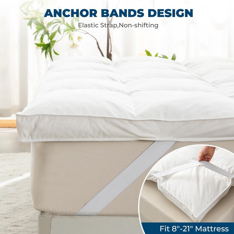 ROSE FEATHER Goose Down Feather Mattress Topper,Queen Down Mattress Protector gallery