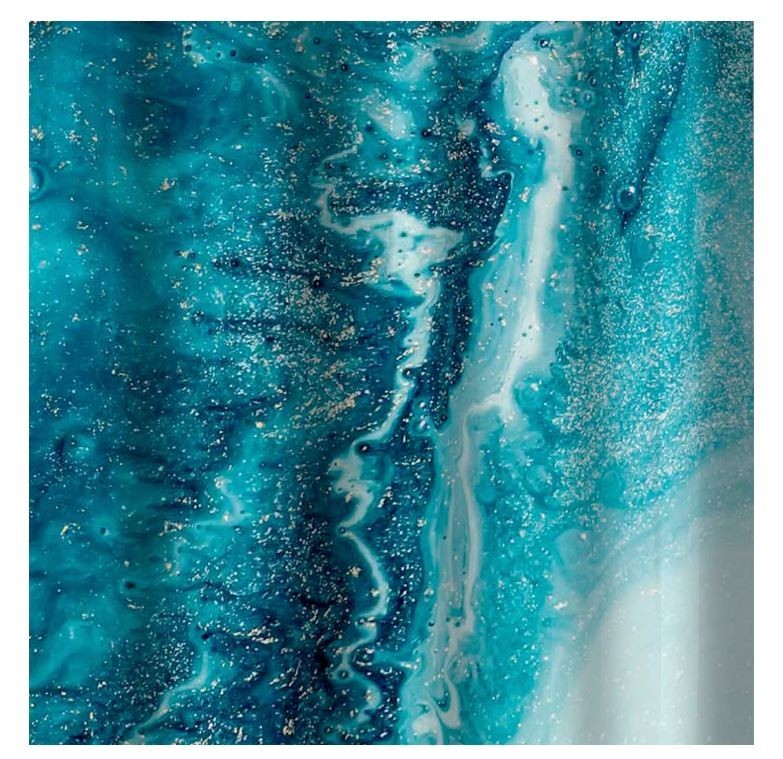 Mainstays Waterproof Marble Shower Curtain Set Recycled PEVA Blue gallery