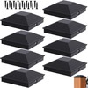 6x6 Post Caps Black(Actual 5.5" x 5.5"), 8 Pack Fence Post Caps with 16 Screw... gallery