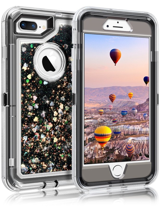 For iPhone 8 / 8 Plus Case Glitter Liquid Quicksand Military Shockproof Cover gallery