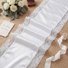 6 Pack Satin Table Runners for Wedding 12 x 70 Inch White Lace Silk Table Run... gallery
