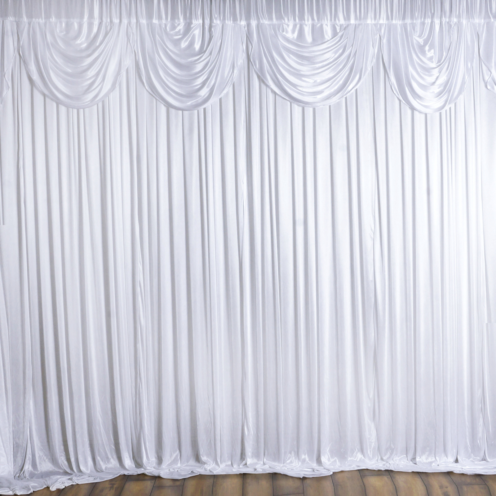 20ft x 10ft White Satin Valance Classic BACKDROP Photo Background Decorations gallery