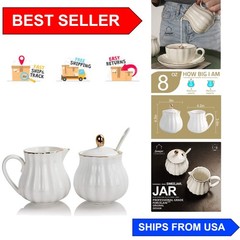 Versatile White Ceramic Sugar & Creamer Set – Perfect for Any Festive Occasion