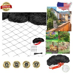 Durable 50x50ft Black Bird Netting – UV-Resistant Nylon Poultry Fence for Farms