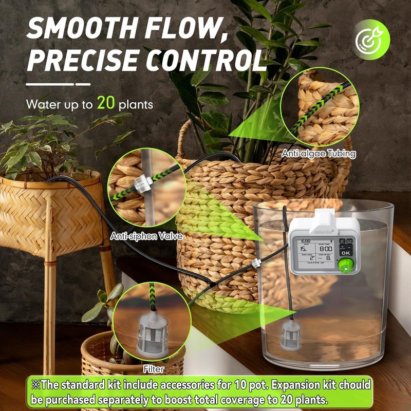 RAINPOINT Large Display Automatic Plant Watering for Up to 20 Indoor Pot Plants gallery