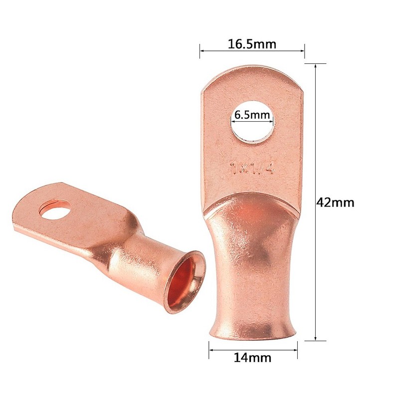 Wire Bare Copper Lug Ring Terminals Battery Wire Welding Cable 1 AWG Guage USA gallery