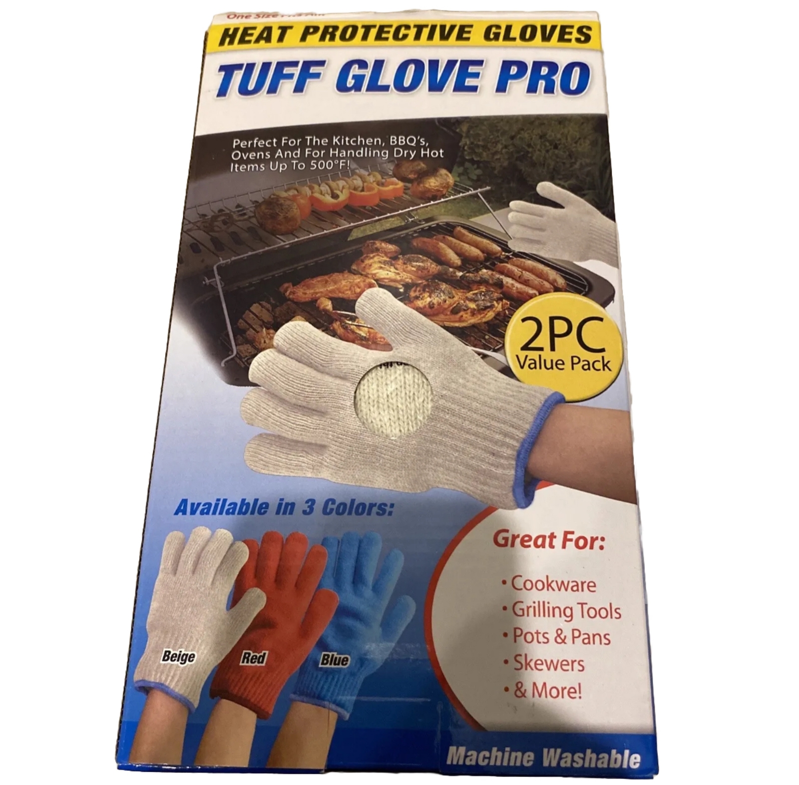 Tuff Glove Pro, Heat Protective Gloves, Kitchen, BBQ's, Protects Up To 500 F gallery