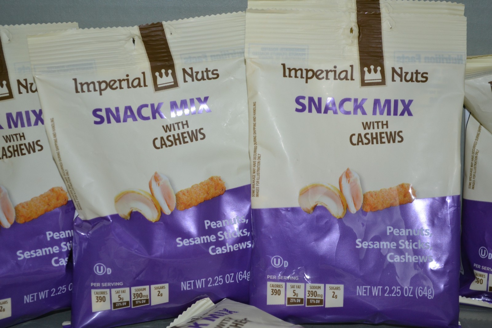 (8) Imperial Nuts Snack Mix With Cashews, 2.25 oz Each, Best By Date 07/2027 gallery