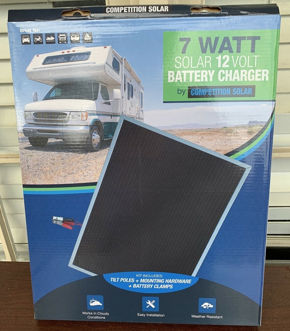 Competition Solar 7-Watt Amorphous Solar 12volt Power Battery Charger new 41007 gallery