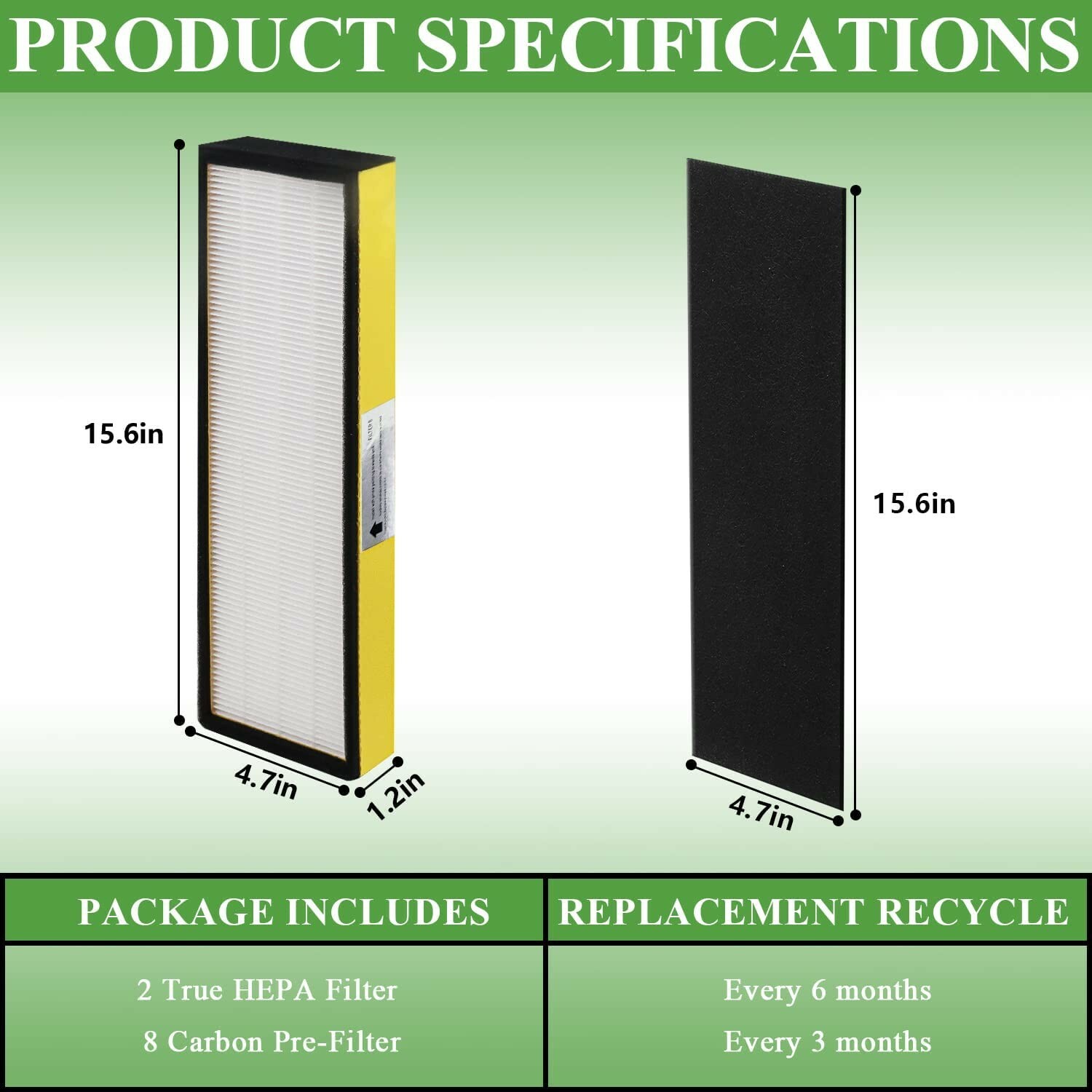 FLT4825 HEPA Air Purifier Filter B For Germ Guardian AC4825 AC4825E gallery