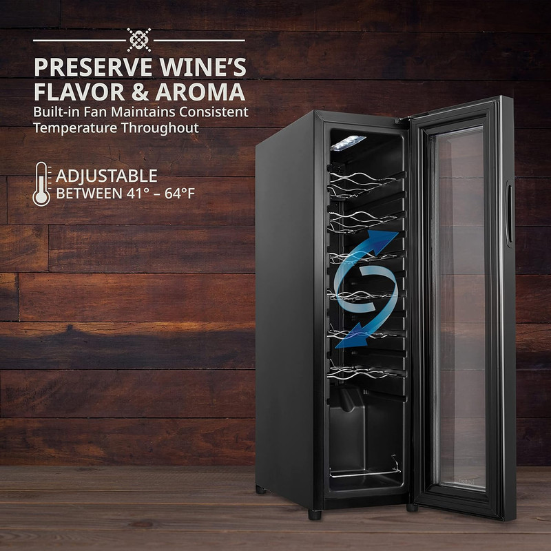 14 Bottle Compressor Wine Cooler Refrigerator W/Lock | Large Freestanding Wine C gallery