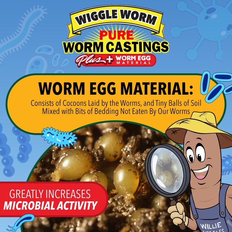 WIGGLE WORM Plus Worm Egg Material Soil Fertilizer For Gardening/Planting, 40 lb gallery