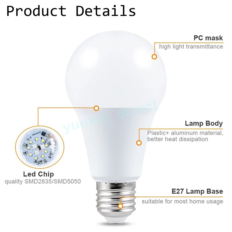 5W LED E27 Energy Saving Light Bulb Lamp Emergency Lights E27 Bulb Only gallery