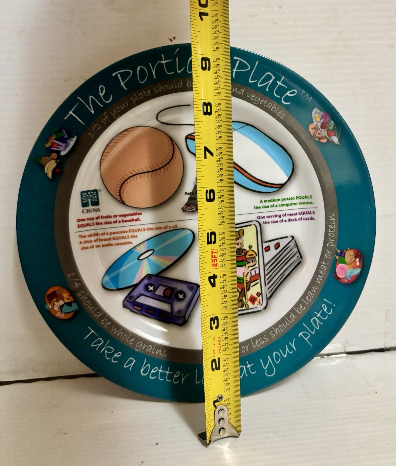 The Portion Plate Melamine Meal Measure Portion Control Plate Diet Diabetes Fast gallery