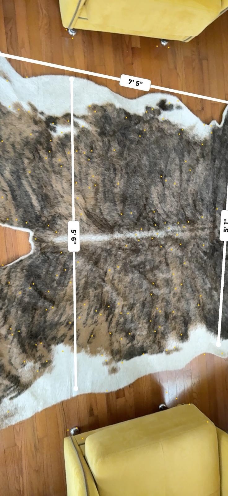 Premium Cowhide Rug Brindle Brown/White Soft Durable 7'5" x 5'6" gallery