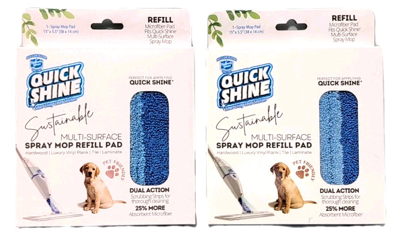 Quick Shine Dual Action Spray Mop Refill Pad 2 Pack NEW gallery