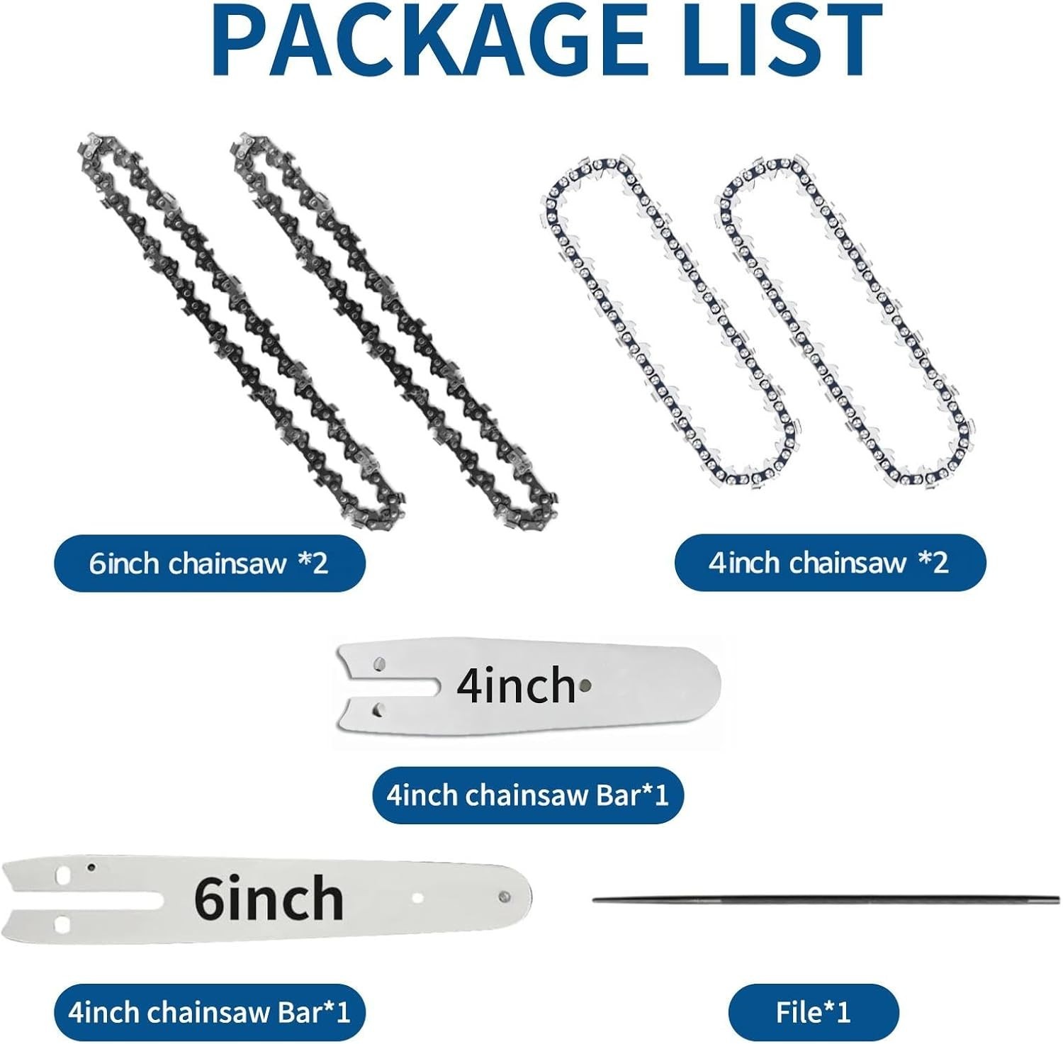 [4 Chains + 2 Bars] 4 Inch Mini Chainsaw Chain and Guide Bar, 4-Inch Saw Chai... gallery
