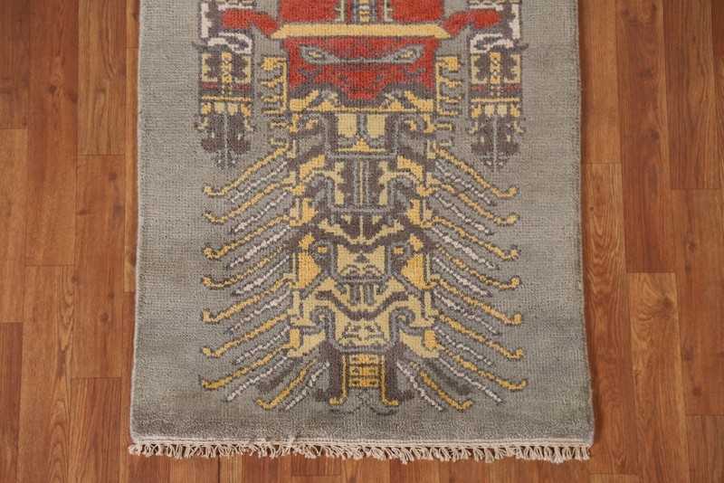 Gray Geometric Heriz Serapi 6 ft. Runner Rug Handmade Wool 5' 11" x 2' 7" gallery