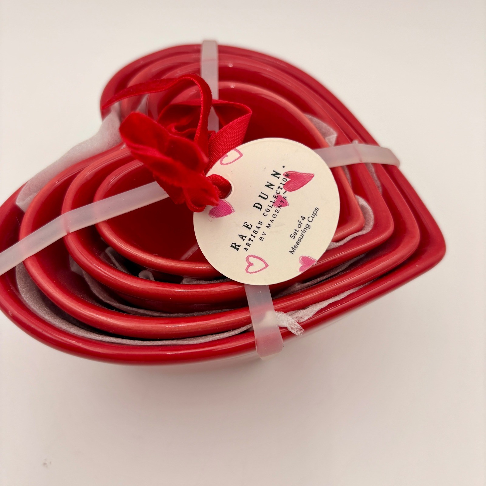 Rae Dunn Measuring Cups Set Heart Shaped Red Valentine Kitchen Baking Valentine gallery