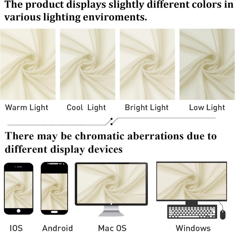 2 Pack: Basic Solid Sheer Curtain 84 Inches Long, 42"W x 84"L 2 Pack Ivory B21 gallery