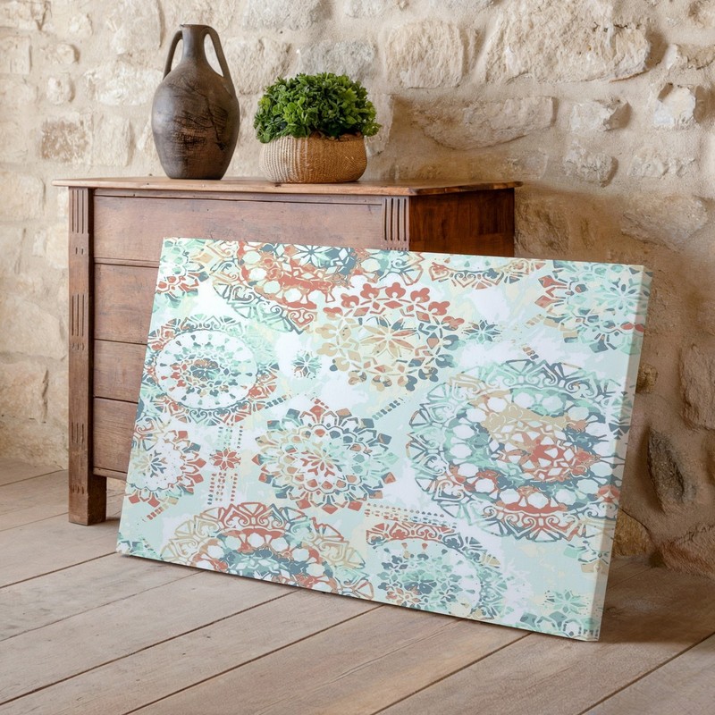 Abstract Mandala Pattern Canvas Wall Art Bohemian Style Decorative Canvas Print gallery