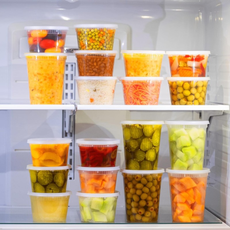 48 Pack Plastic Deli Containers with Lids (16, 32 oz 24 Each) - Food Storage gallery