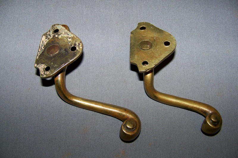 Two, Used, Vintage, Solid Brass Latches, With No Keepers - SEE INFO gallery