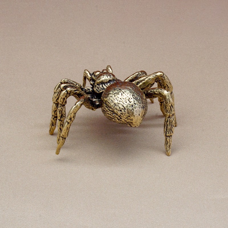 Vintage Solid Brass spider figurine statue sculpture room desktop home decor gallery