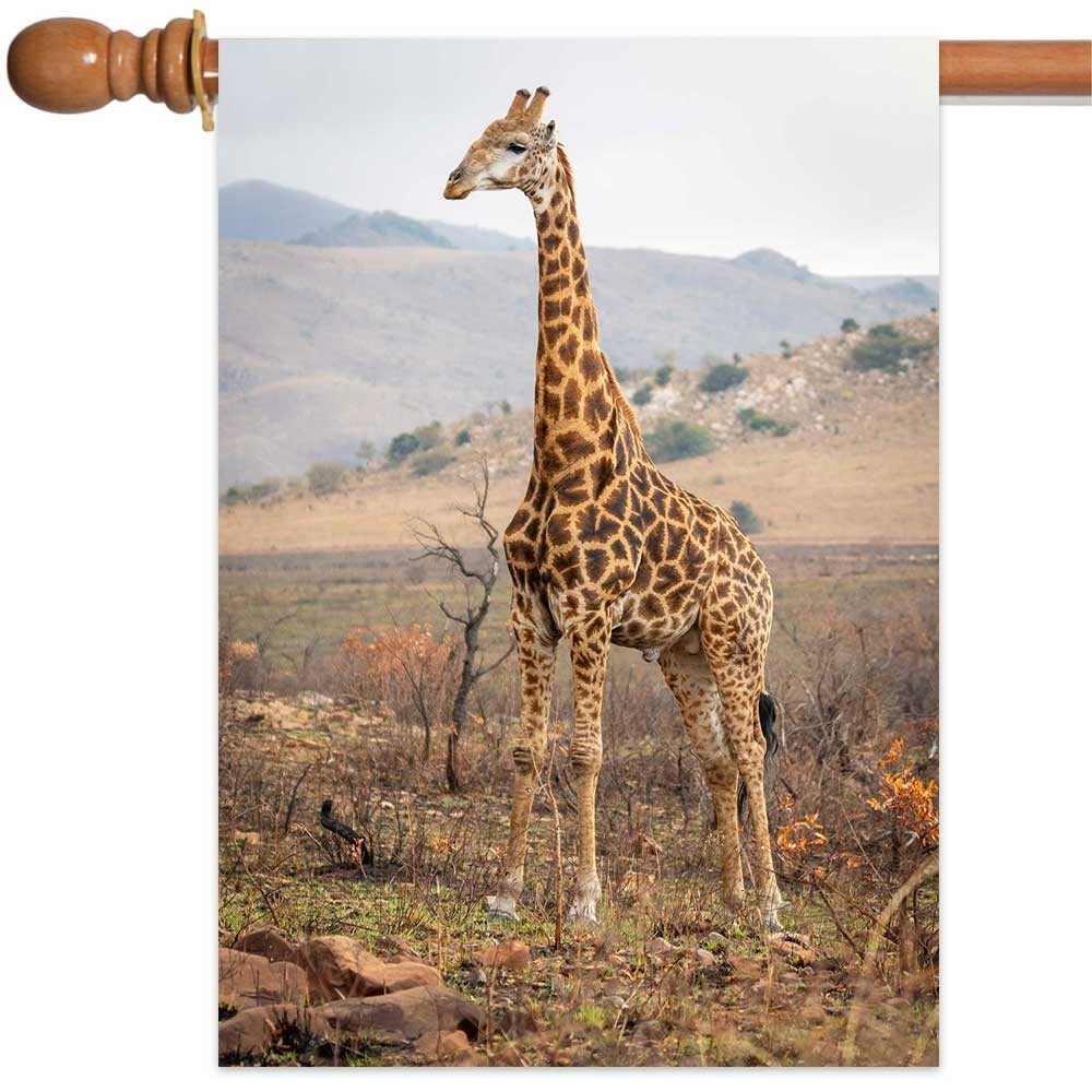 Beautiful Giraffe Nature Garden Flag Patio Banner Small 12x18in，Large 28x40in gallery