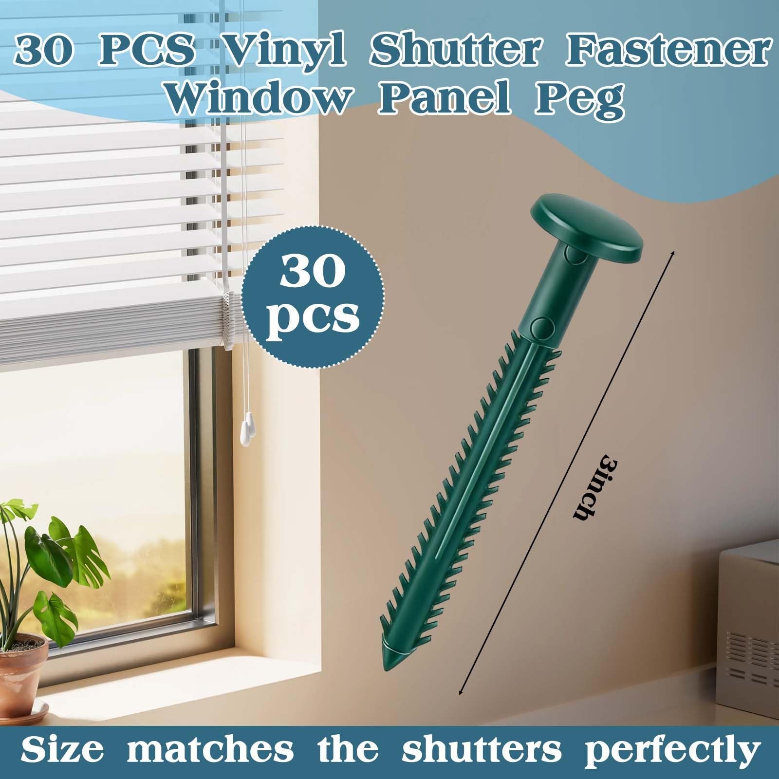 30Pcs 3 Inch Vinyl Shutter Fasteners, Window Shutter Panel Pegs Shutter Screw... gallery