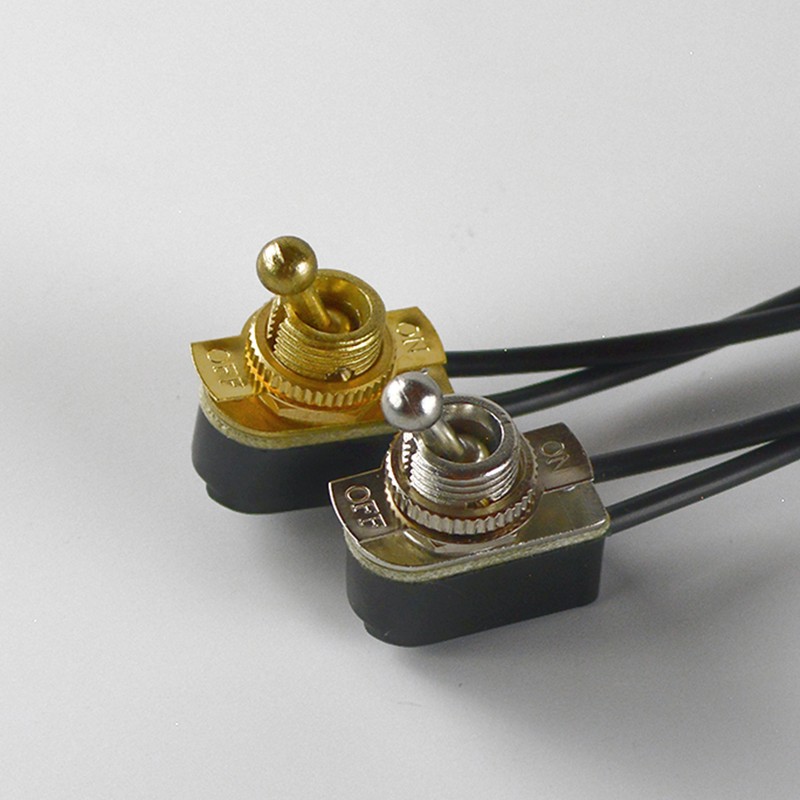 Toggle Switch on/off - Brass Plated - 6A/120V - Steampunk Switch 2-Wire gallery