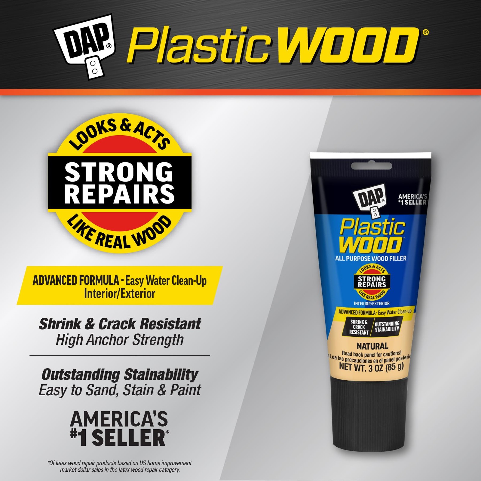 DAP Plastic Wood All Purpose Latex Filler, Natural, 3 Oz 3 oz, Natural gallery