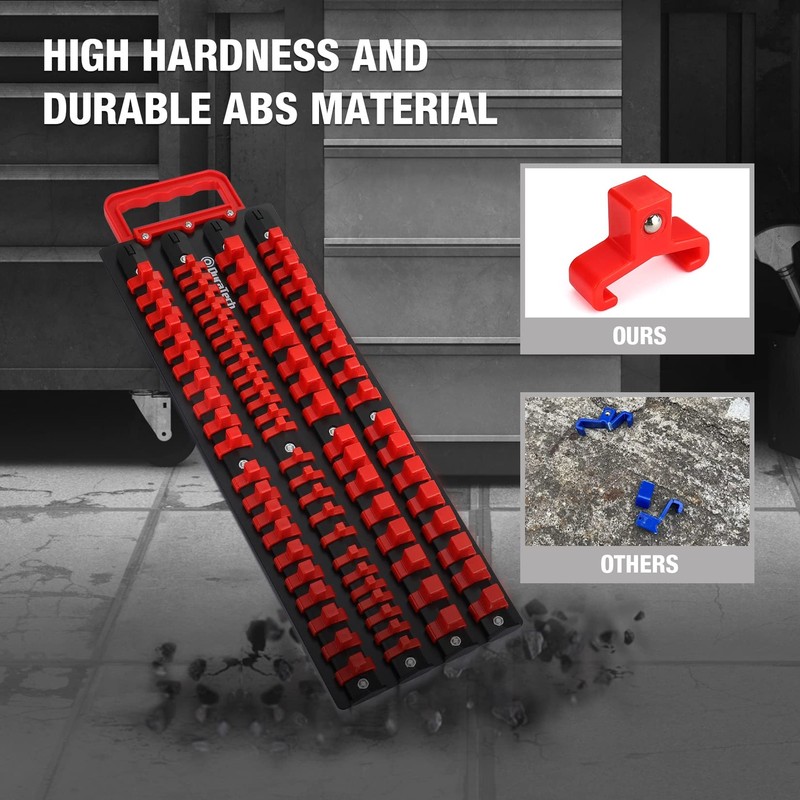 DURATECH 80PC Socket Holder Organizer 1/2" 3/8" 1/4" Drive Socket Organizer Tray gallery