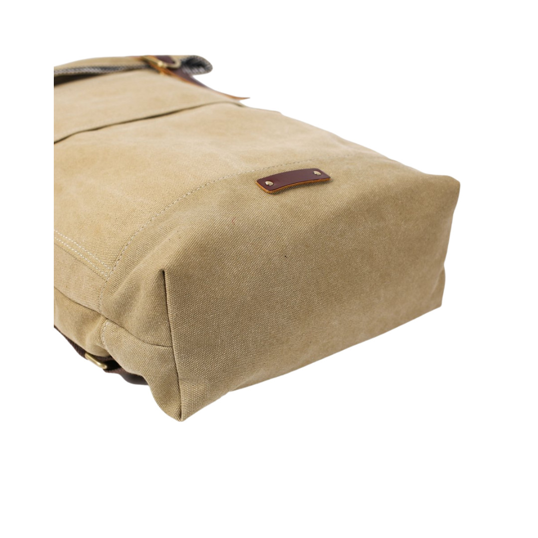 Handmade Minimalist Canvas Leather Backpack 3